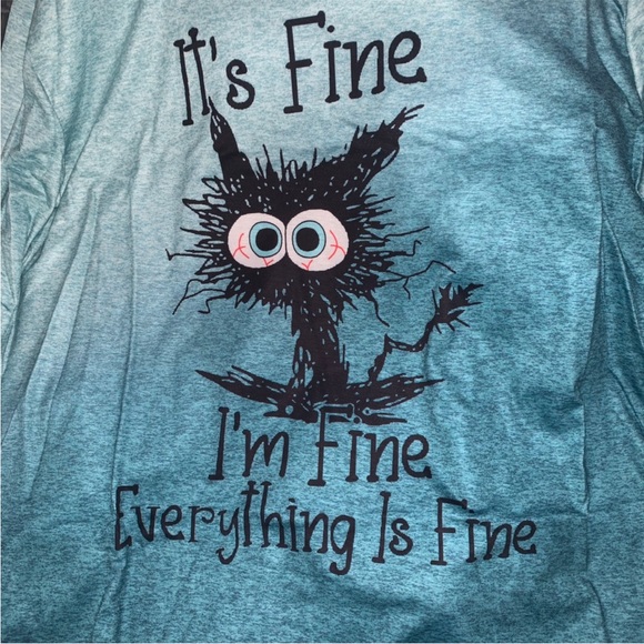 NWOT/New in package. Blue ombré graphic long sleeve shirt. Size large. - Picture 2 of 4